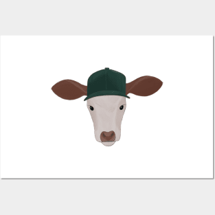 Bull Wearing a Ball Cap Posters and Art